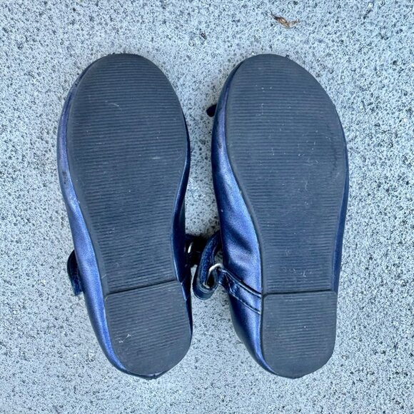 M&S Blue Ballet Flats Girls US 8.5 EU 25.5 Mary Jane Toddler Girl Shoes Bows - Picture 9 of 9